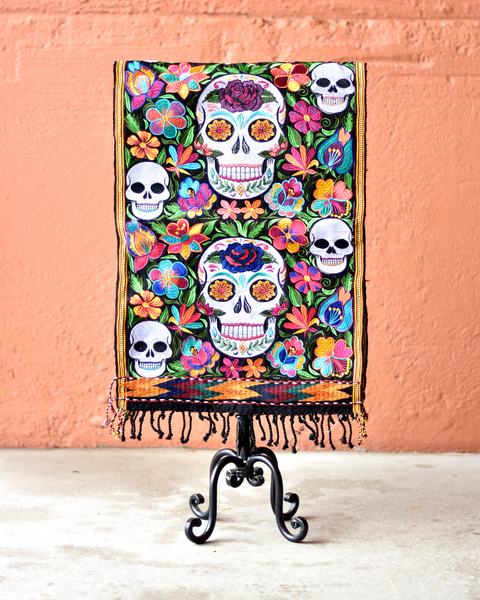 Sugar Skull Table Skeleton Day of Dead Runner
