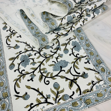 Table Runner Silver Floral
