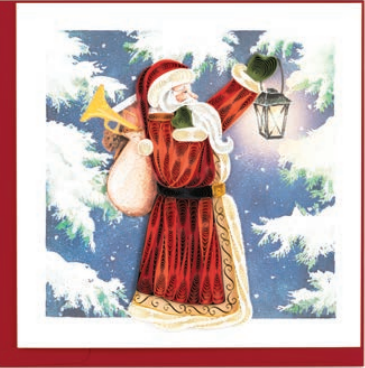 Vintage Santa Quilled Paper Card