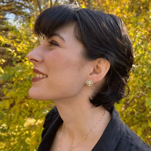 Tree of Life Post Earrings - Brass