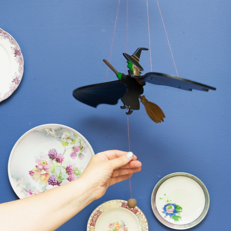 Wicked Kitchen Witch Flying Mobile