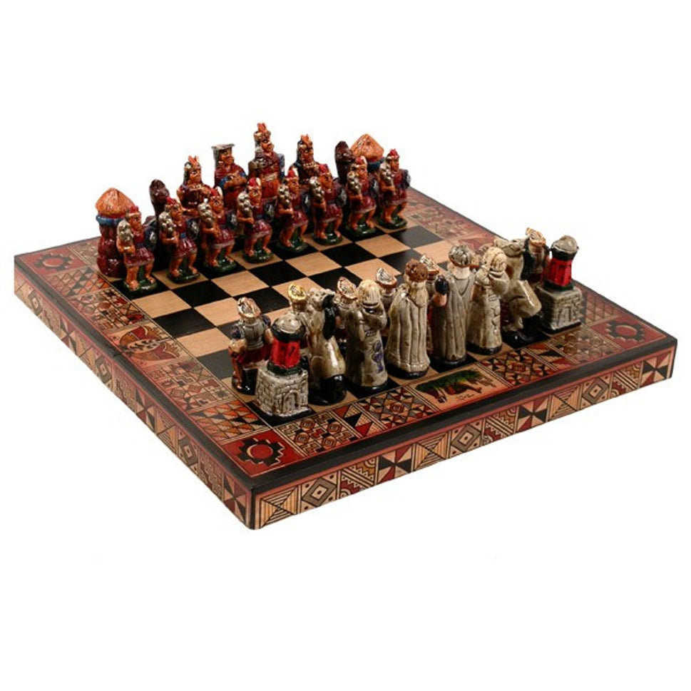 Wood Hand Painted Chess Set