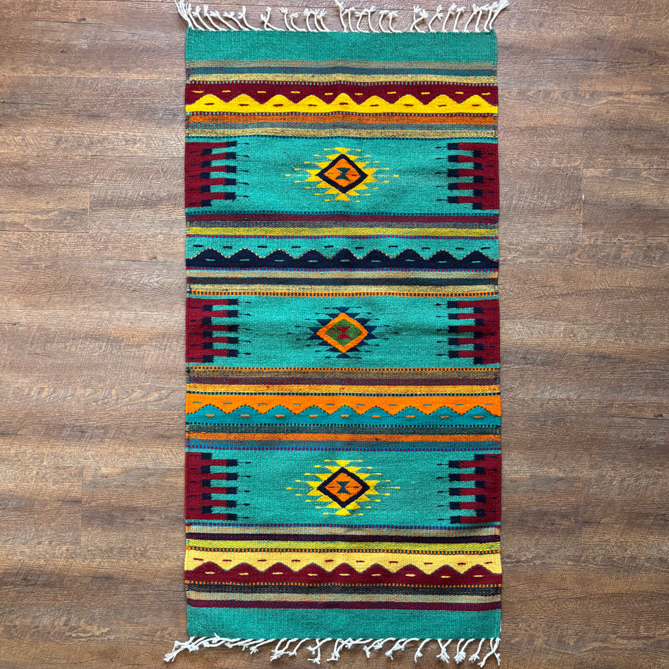 Zapotec Summer Sky Wool Rug