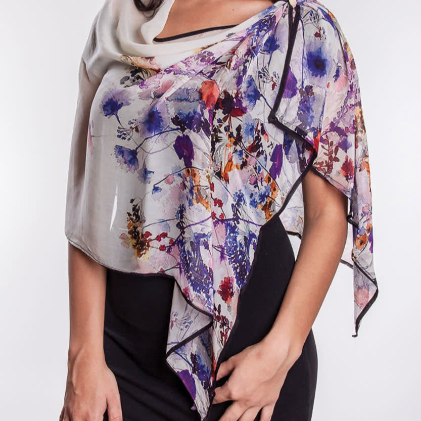 Cupro Scarf Aashi - Floral Multi