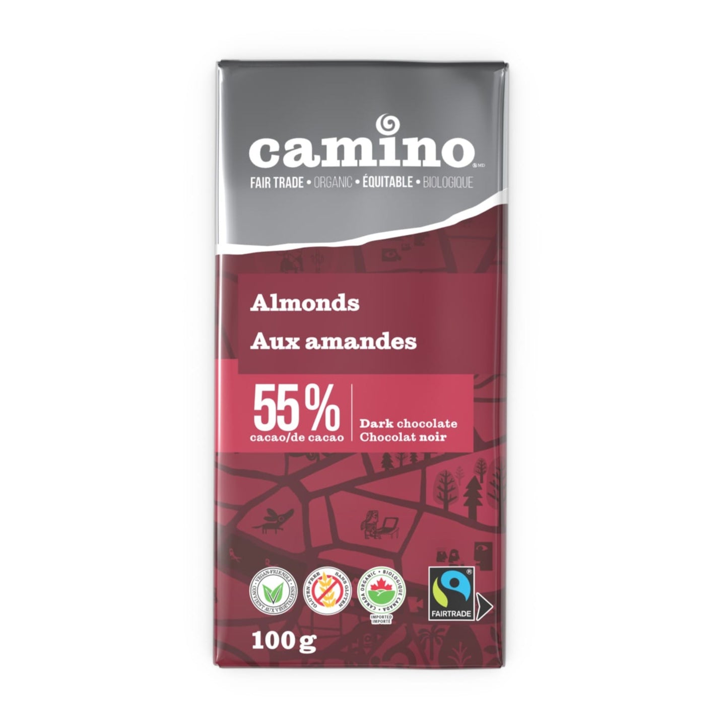 almonds dark bar 55%