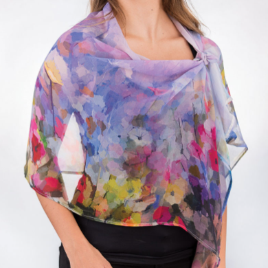 Cupro Scarf Aloka - Purple Multi