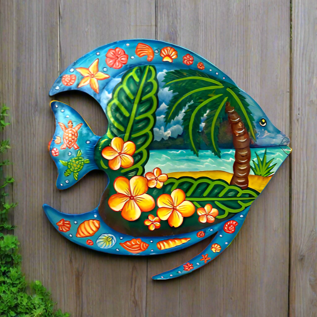 Tropical Flounder Metal Wall Art
