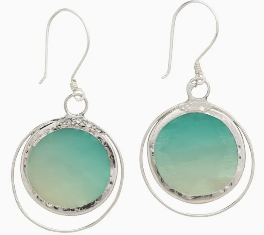 Aqua "Sea Horizon" Capiz Earrings