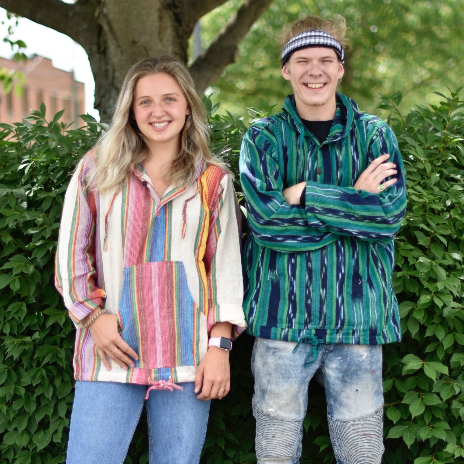 Cream Rainbow Baja Pullover