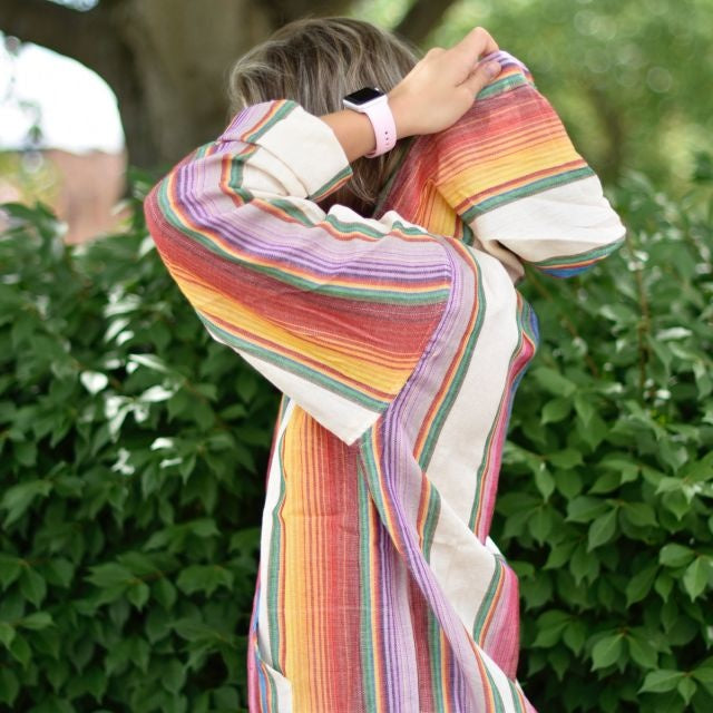 Cream Rainbow Baja Pullover