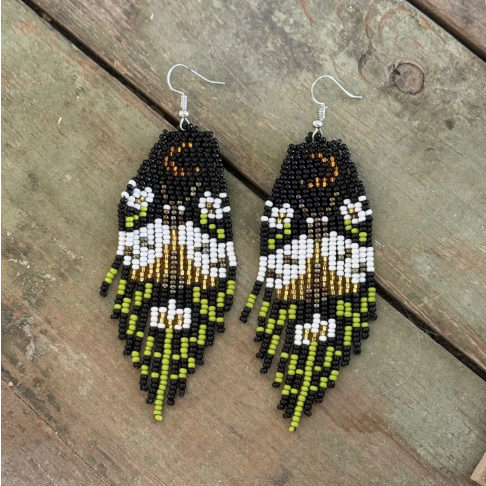 Gold Moonlight Moth Fringe Earrings