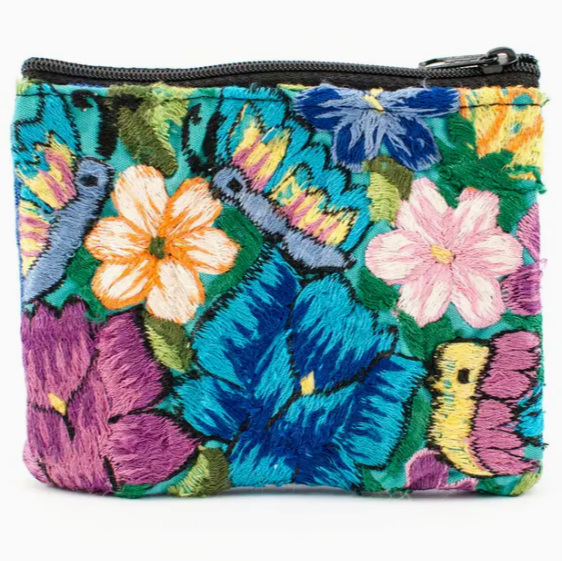 Embroidered Flower Coin Purse