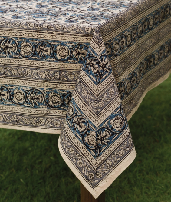 Blue & Silver Kalamkari Napkins - Set of 4