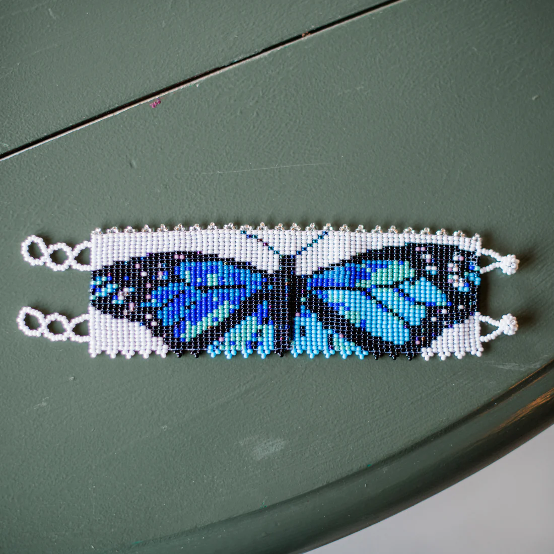 Butterfly Beaded Cuff Bracelet