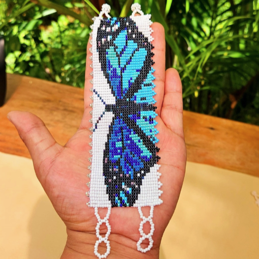 Butterfly Beaded Cuff Bracelet