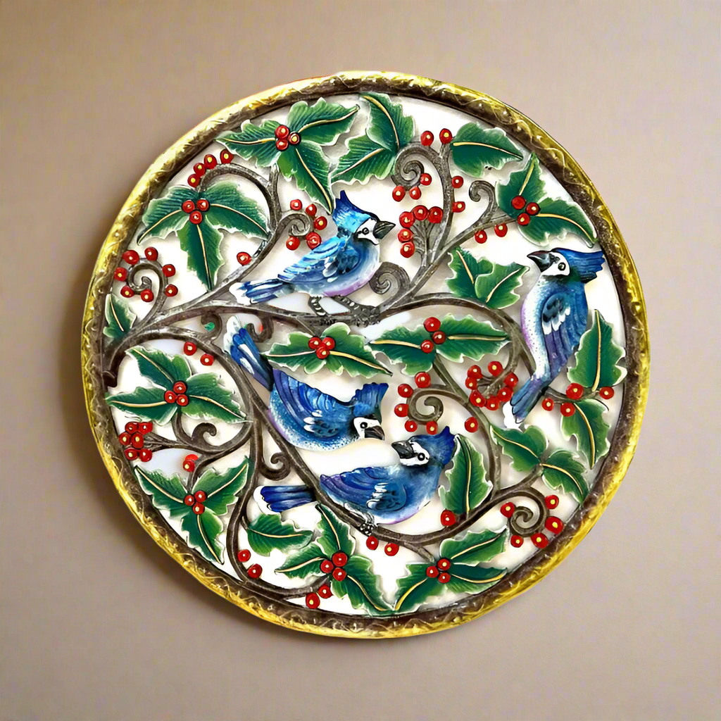 Large Blue Jay Round Wall Art