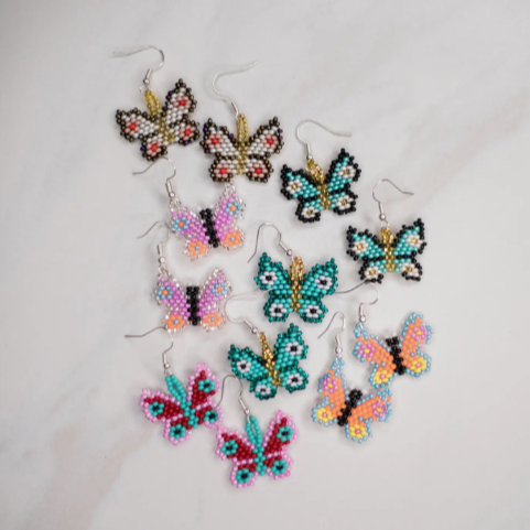 butterfly beaded earrings assorted
