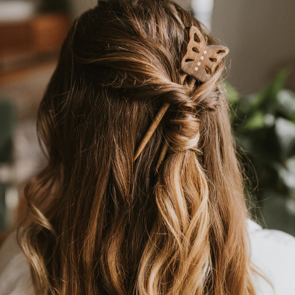 Hiranya Butterfly Wood Hair Pin