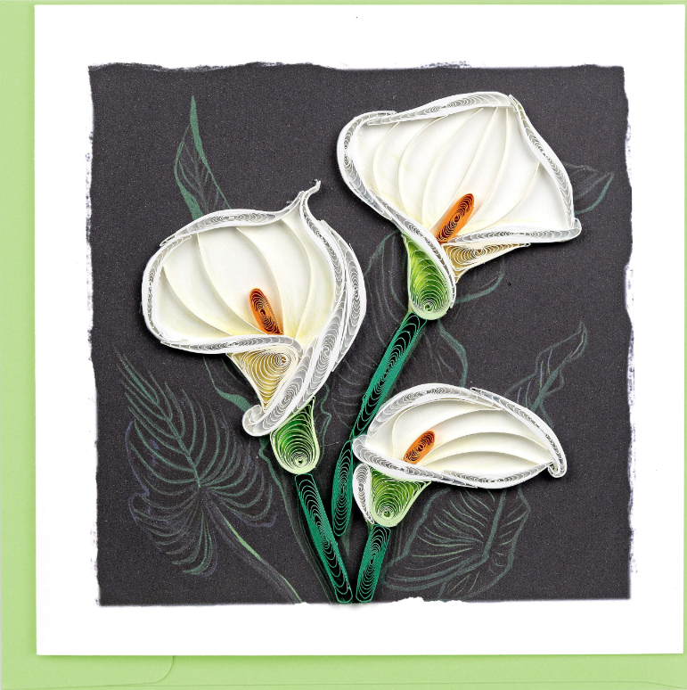 Calla Lily Quilled Greeting Card