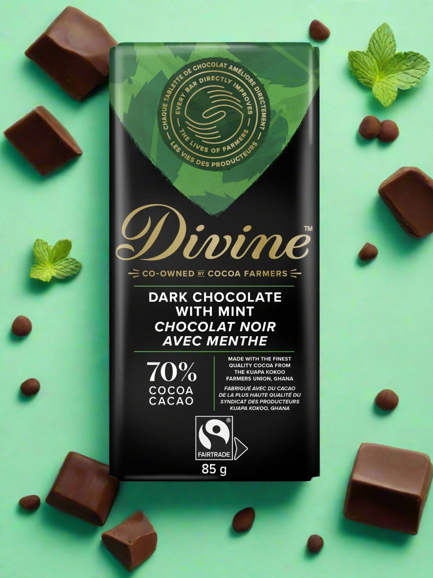 Divine Chocolate Bar Dark with Mint