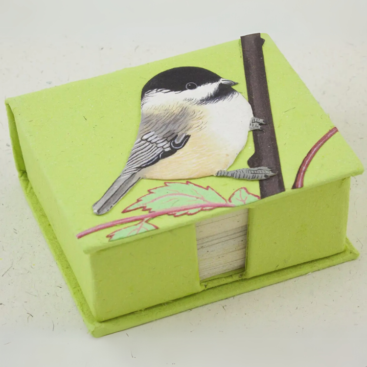 Light Green Chickadee Note Box