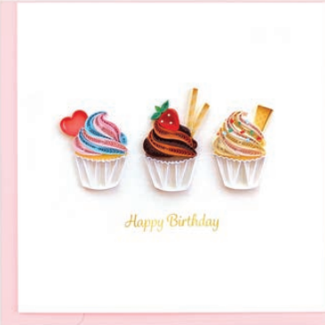 Birthday Cupcake Trio Card
