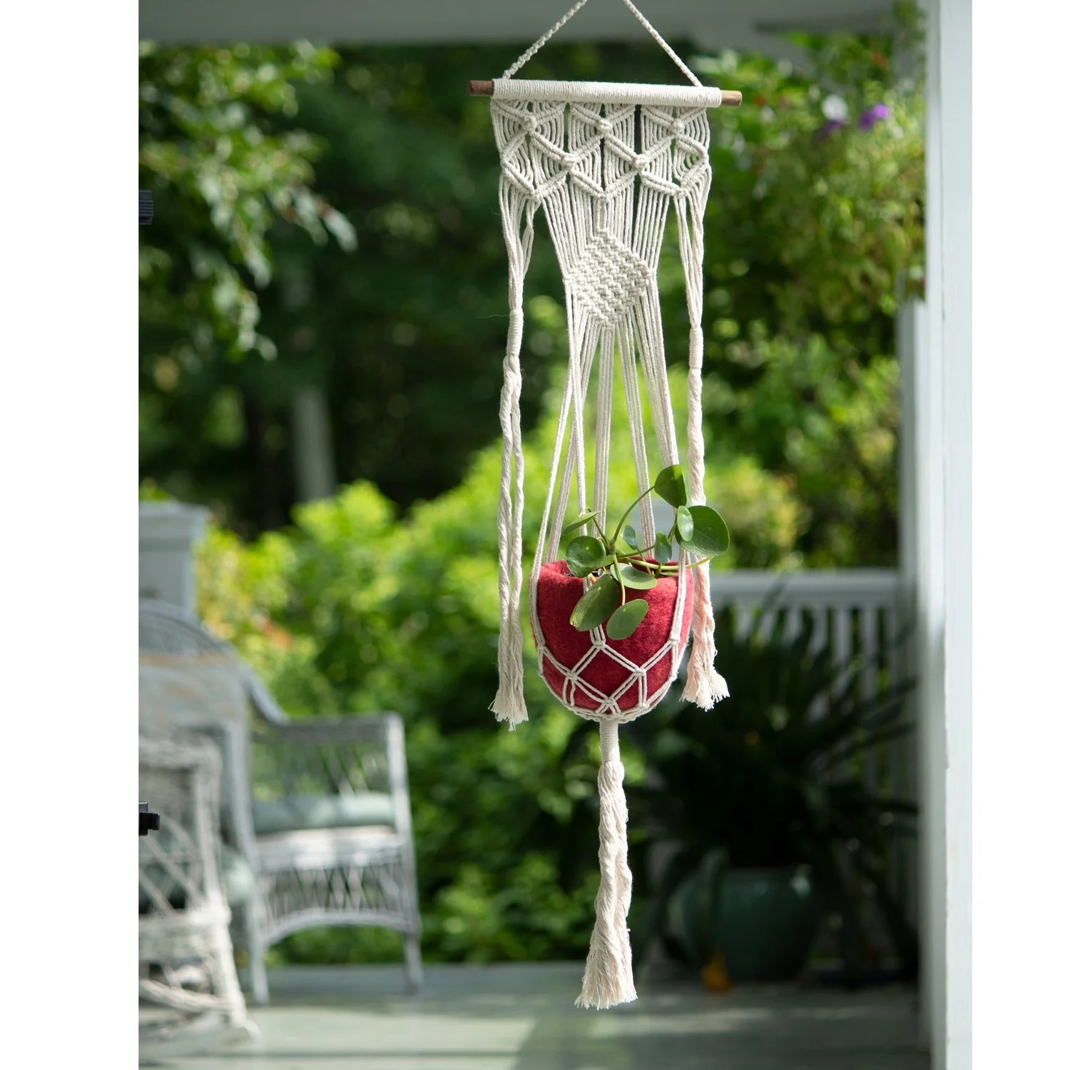 Macrame ZigZag Plant Hanger - 36"x10"