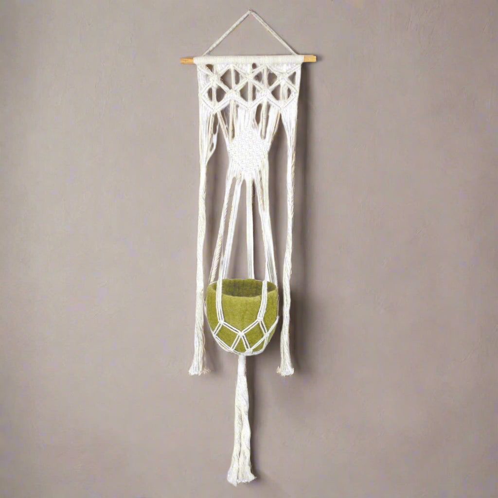Macrame ZigZag Plant Hanger - 36"x10"