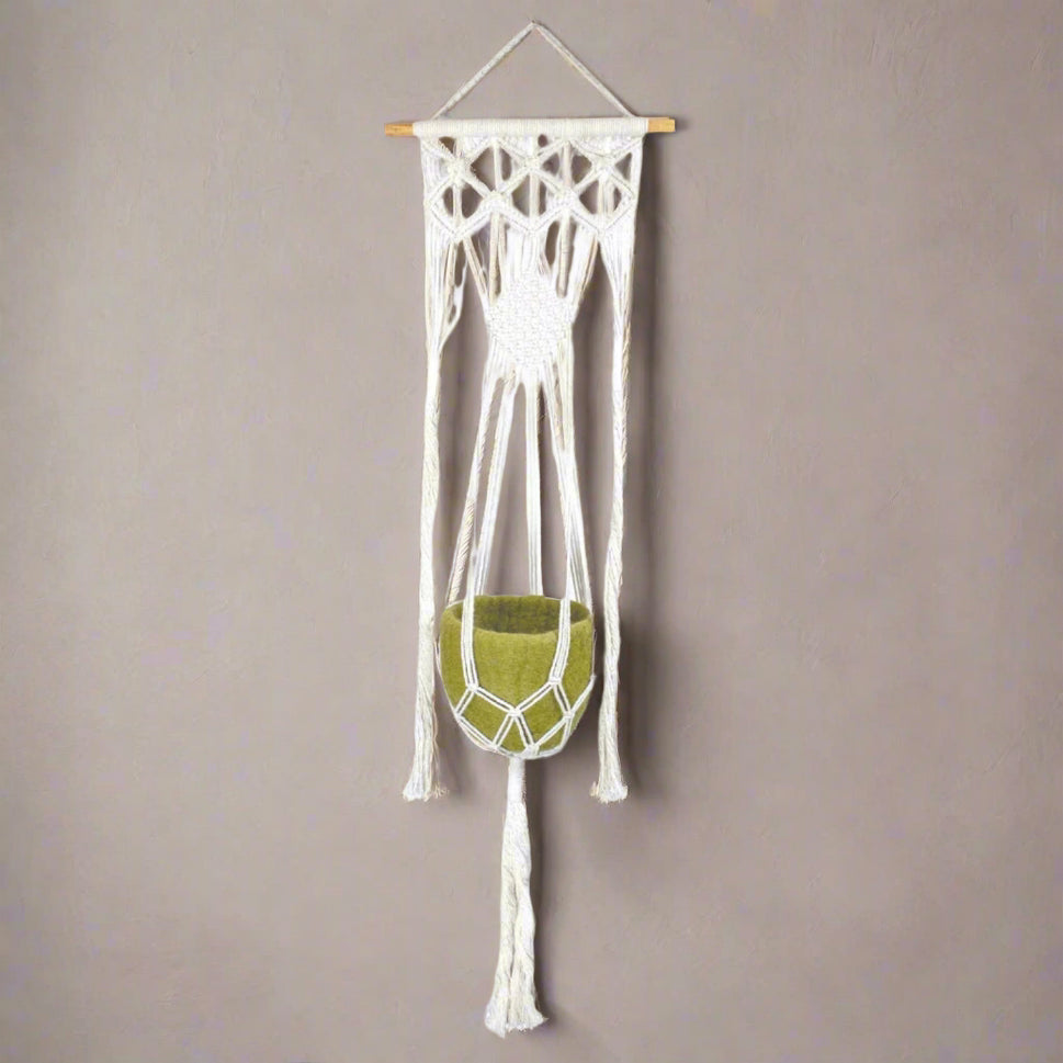 Macrame ZigZag Plant Hanger - 36"x10"