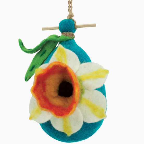 Daffodil Felt Birdhouse
