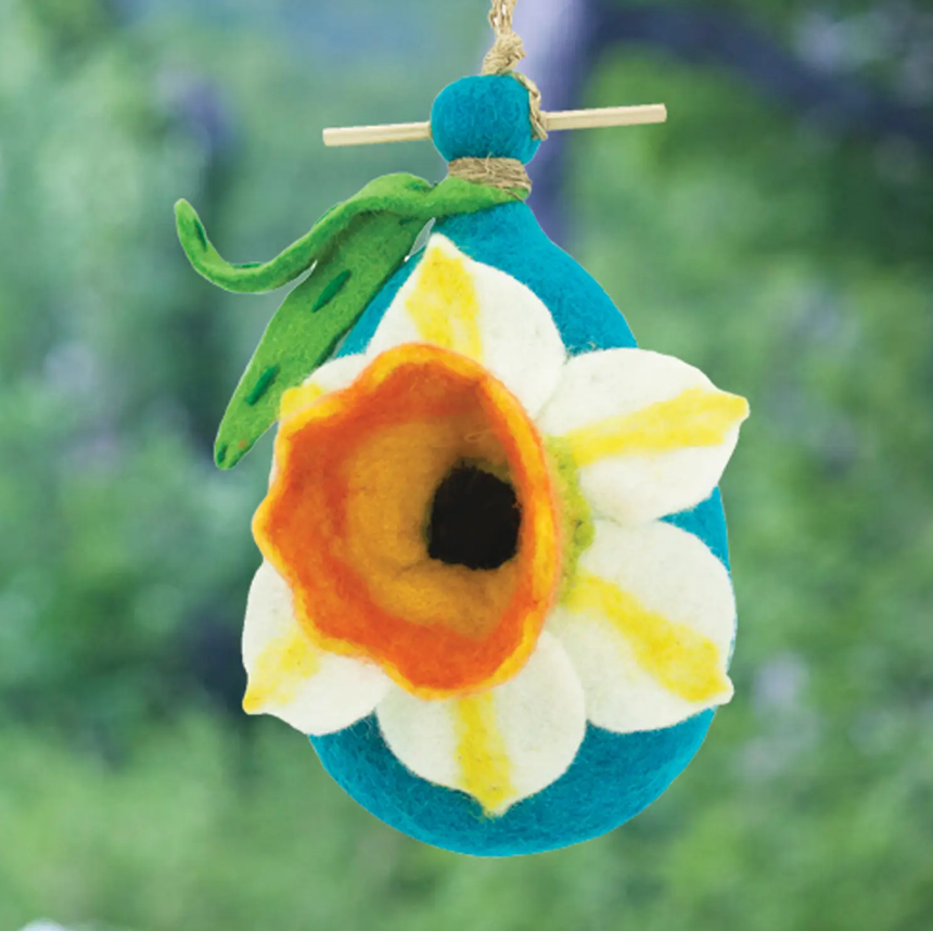 Daffodil Felt Birdhouse
