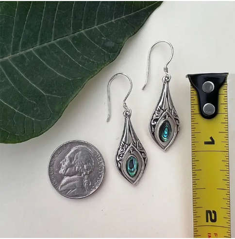 Dewdrop Abalone Earrings - Sterling Silver