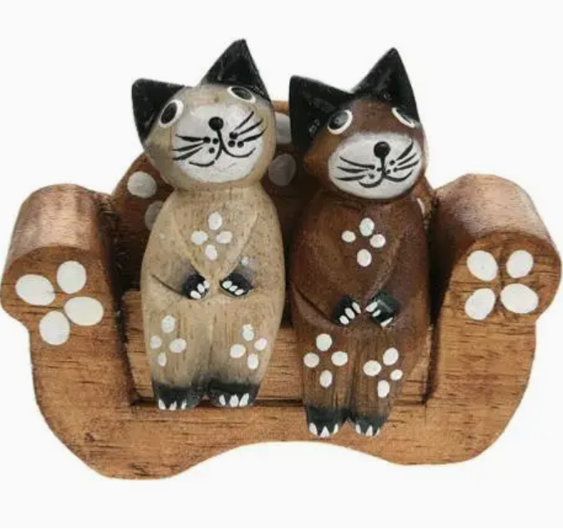 2 Cats On Flower Sofa