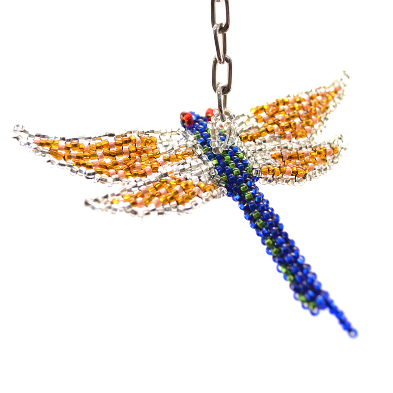 Dragonfly Beaded Keychain