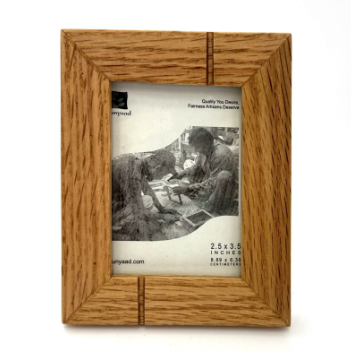 Natural Red Oak Striped Wood Gift Enclosure Frame