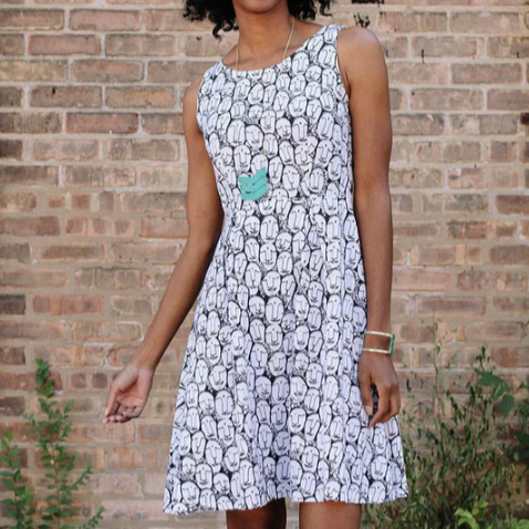 Vignette Faces Dress