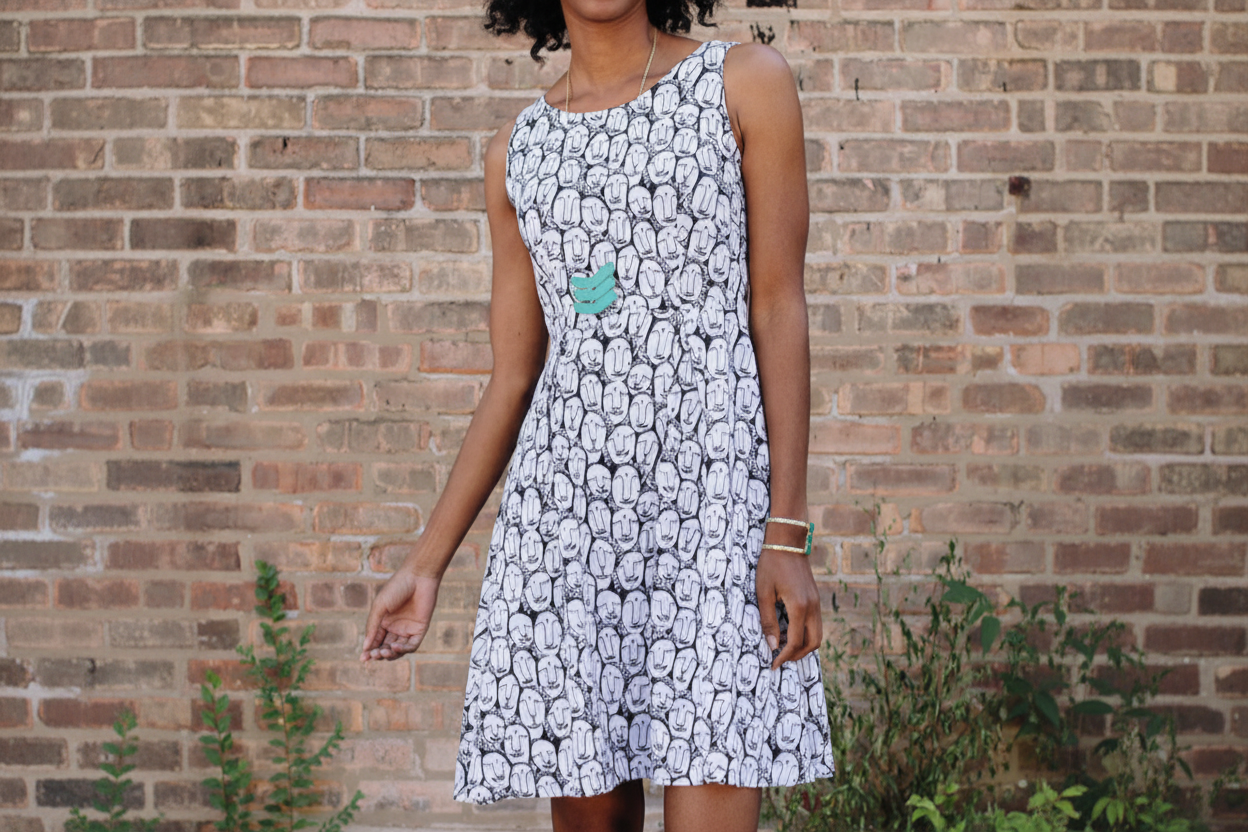 Vignette Faces Dress