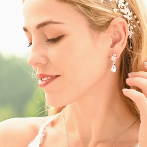 Ethereal Vine Gold Crystal and Pearl Silk Ribbon Headband