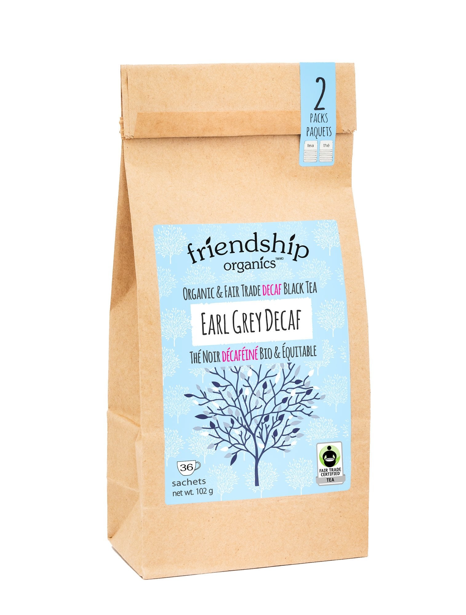 Organic Decaf Earl Grey Friendship Tea Twinpack