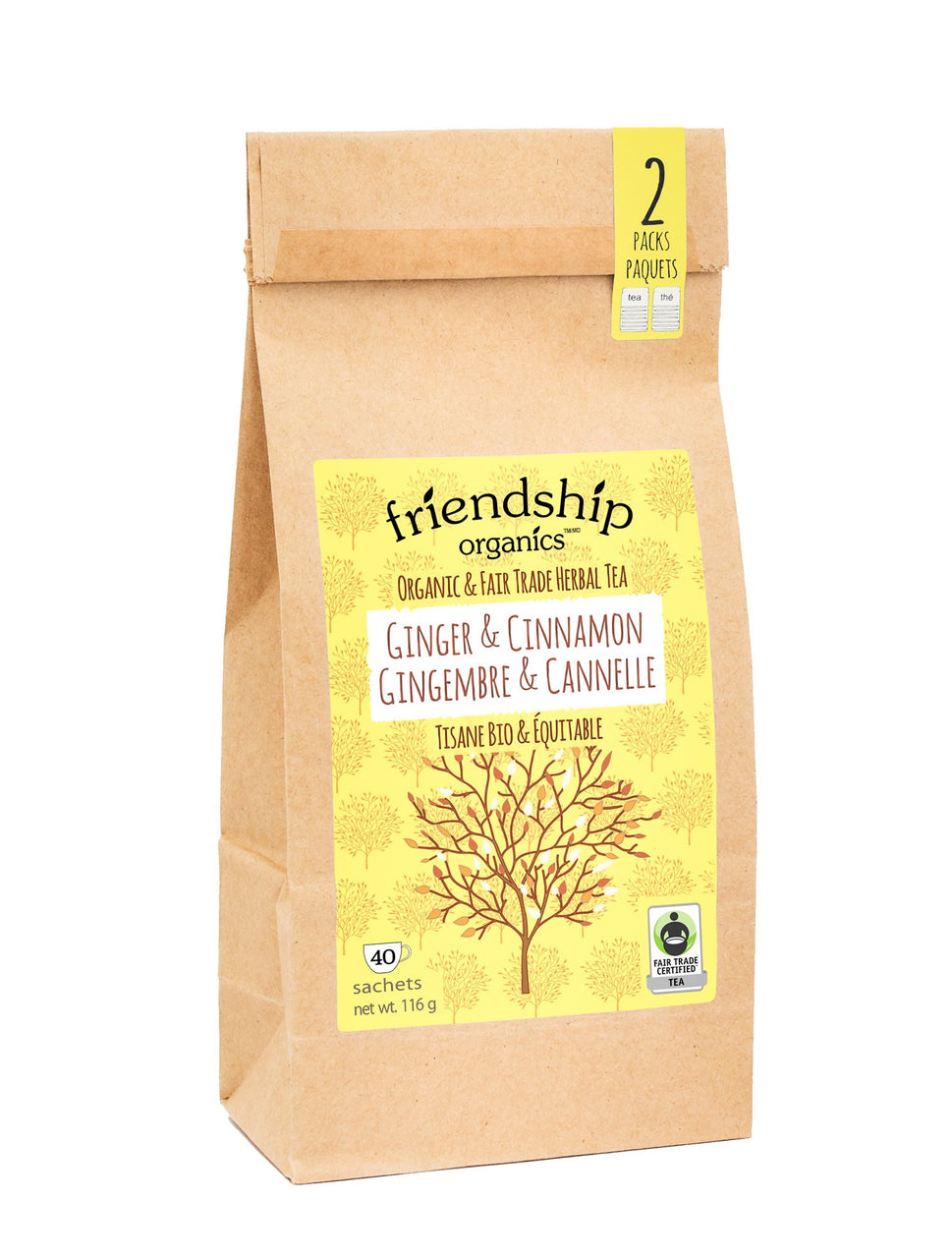 Organic Ginger and Cinnamon Friendship Tea Twinpack
