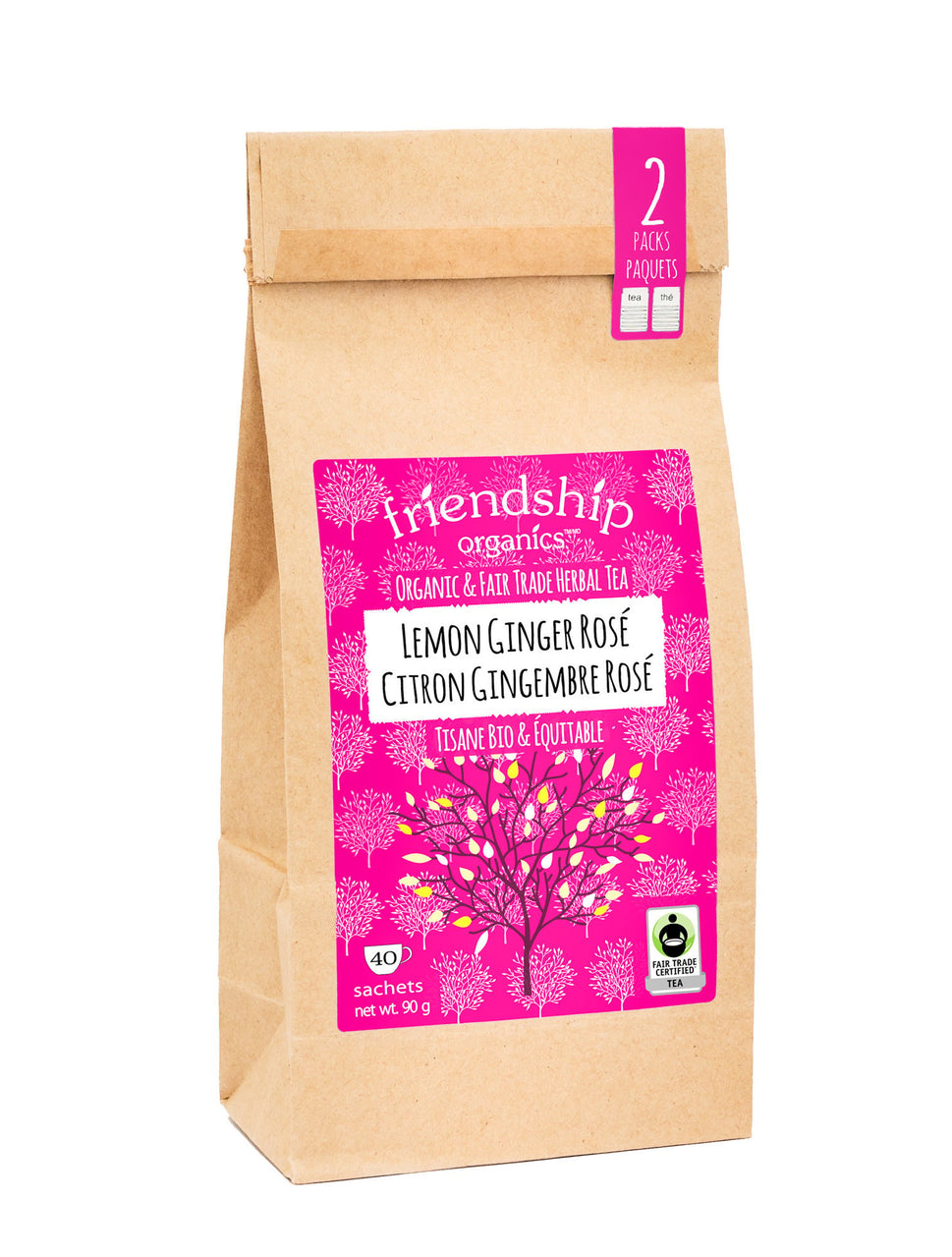 Organic Lemon Ginger Rose Friendship Tea Twinpack