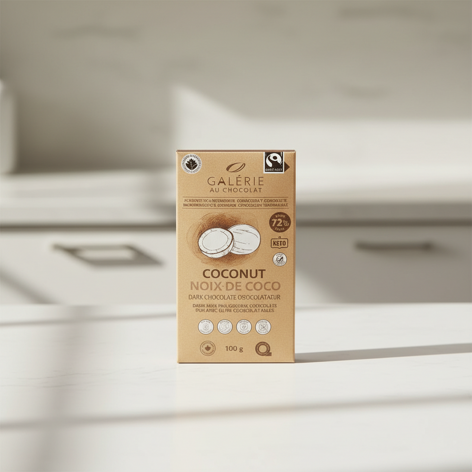 Coconut Dark Chocolate Bar 100g