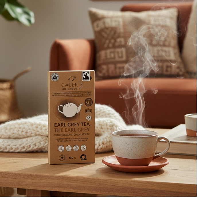 Earl Grey Tea Dark Chocolate Bar 100g