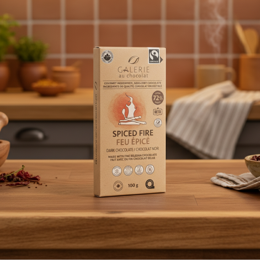 Spiced Fire Dark Chocolate Bar 100g