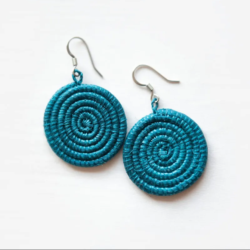 Woven Disc Earrings Small