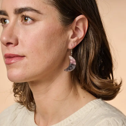Marbled Moon Drop Earrings