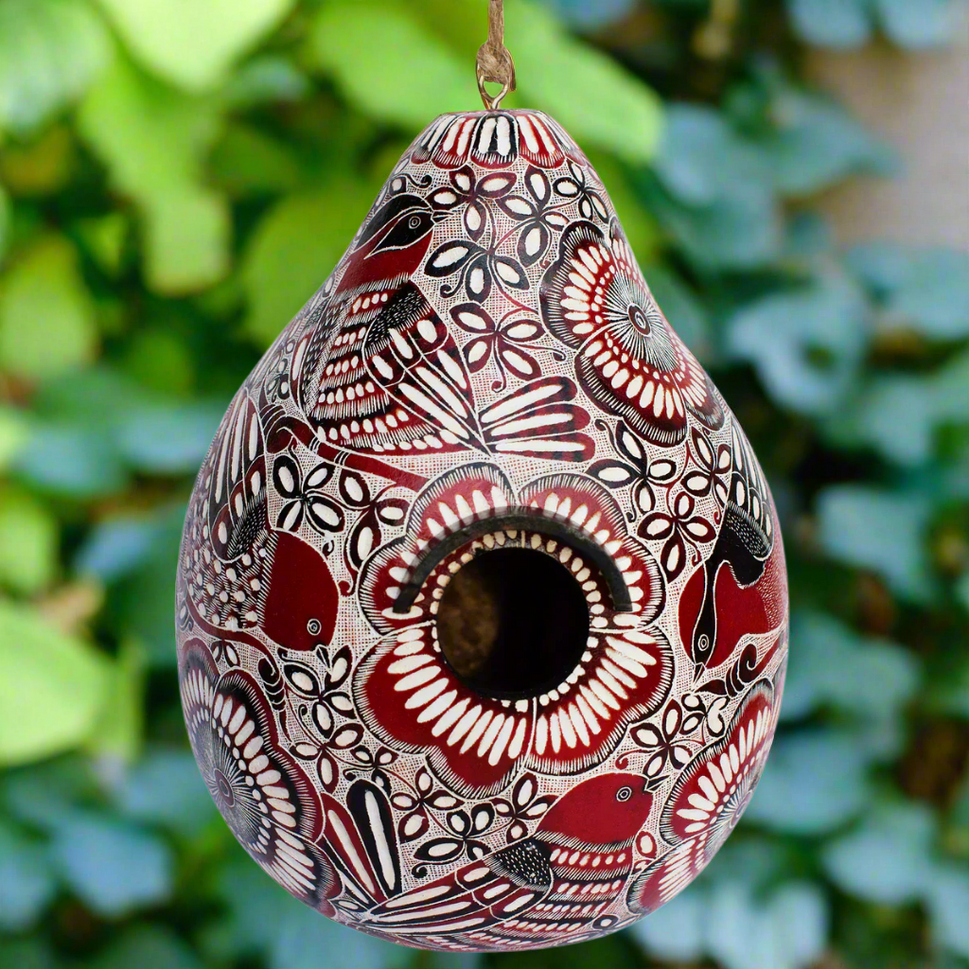 Gourd Birdhouse Laced Birds