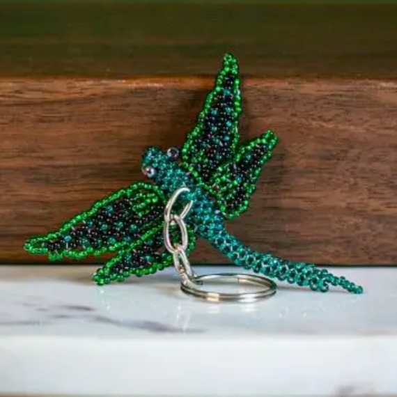 Dragonfly Beaded Keychain