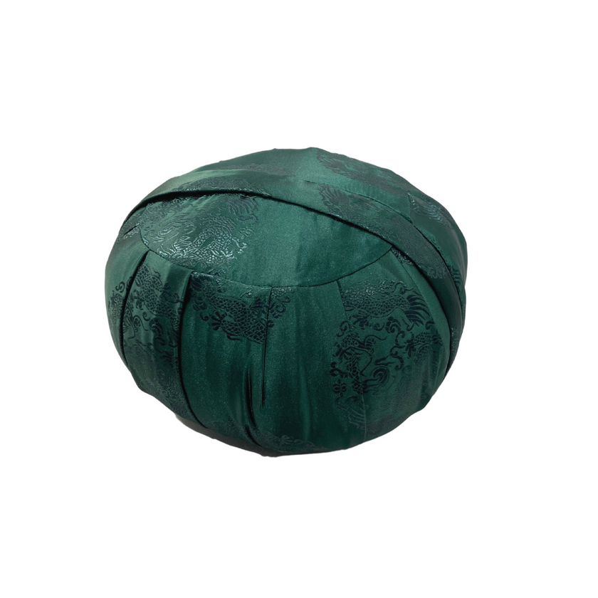 green zafu cushion
