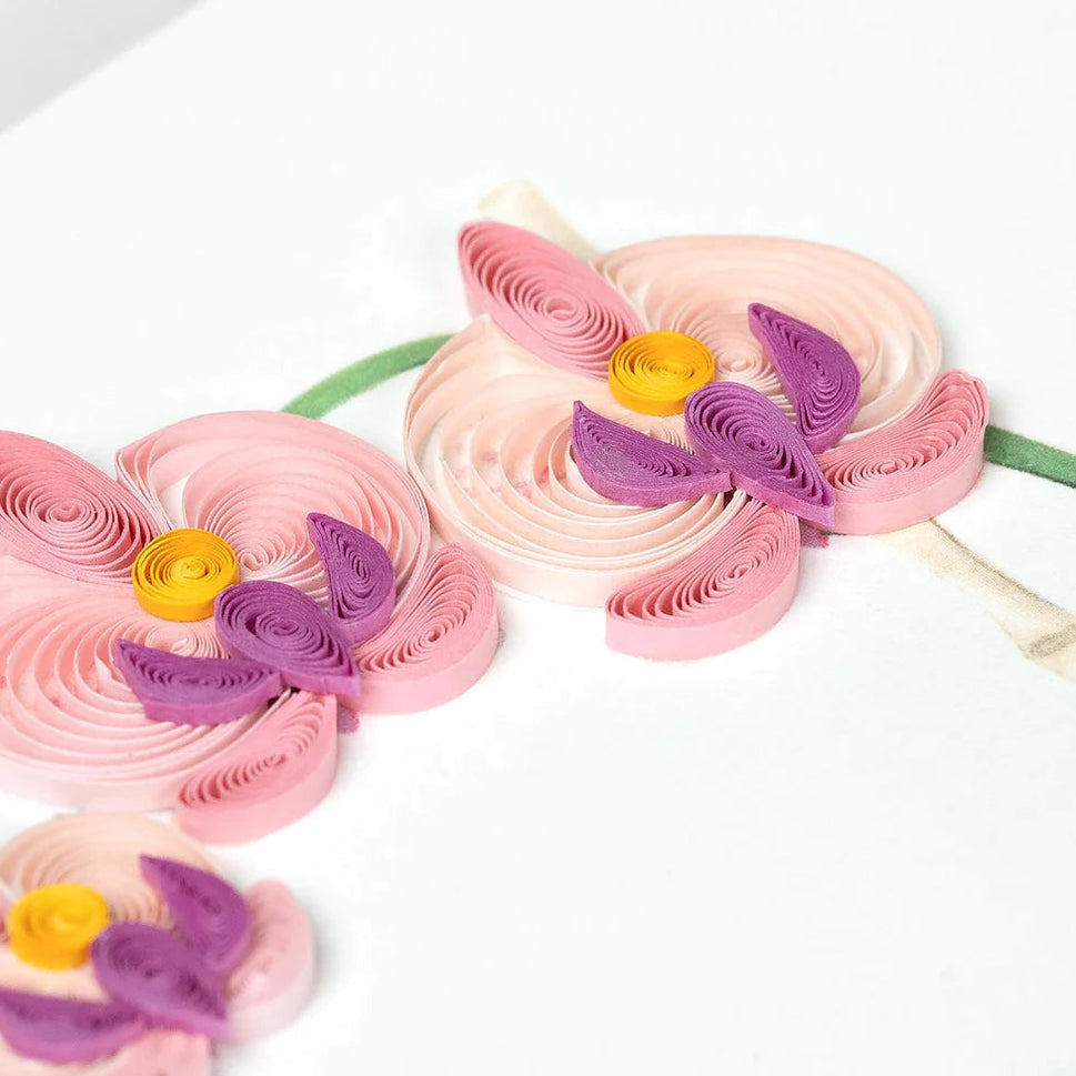 'Thank You' Potted Orchid Quilled Greeting Card